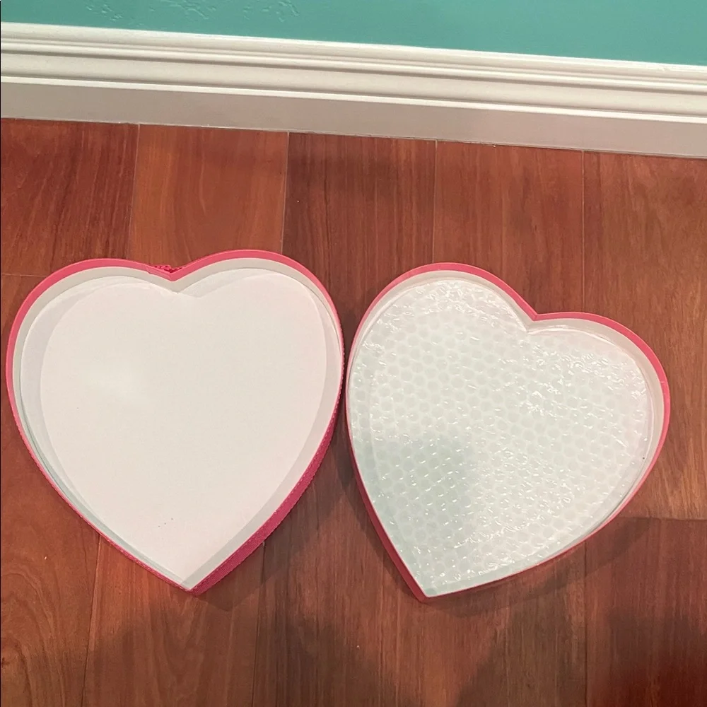 Vintage See's Candies Heart-Shaped Pink Checkered Box